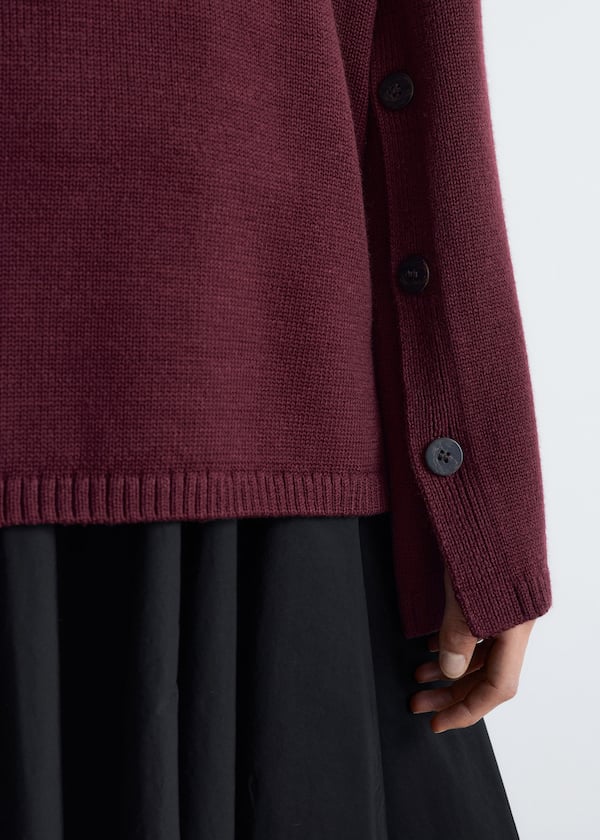 Button-Detailed Merino Sweater