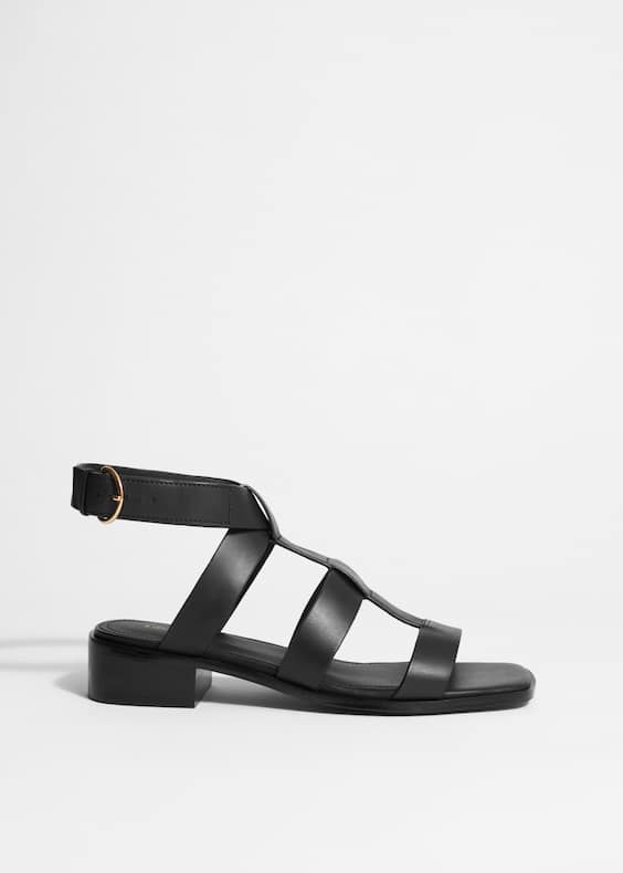 Ankle-Strap Leather Sandals