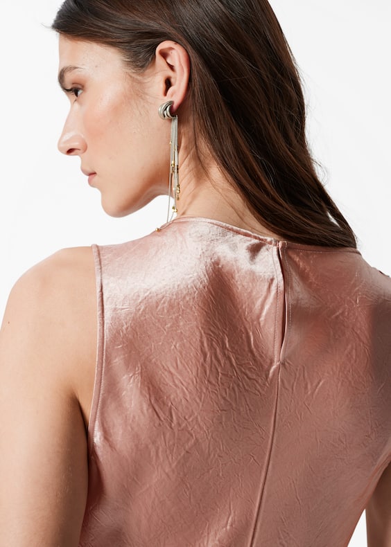 Draped Satin Midi Dress