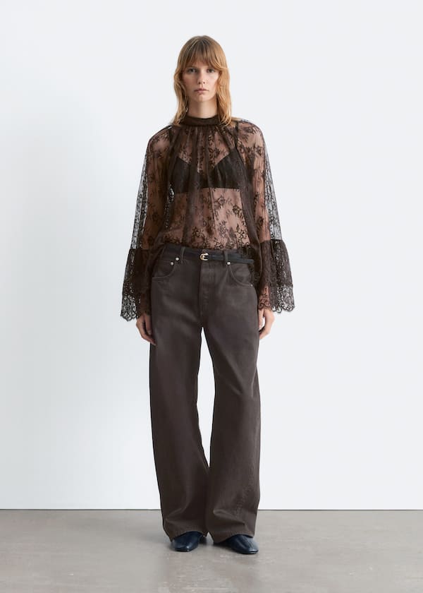 Flounced Lace Blouse
