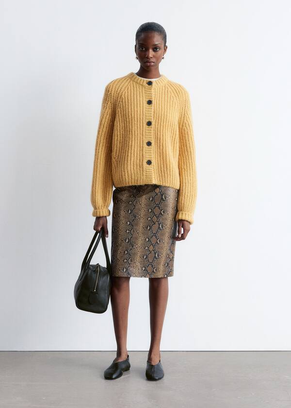 Balloon-Sleeve Cardigan
