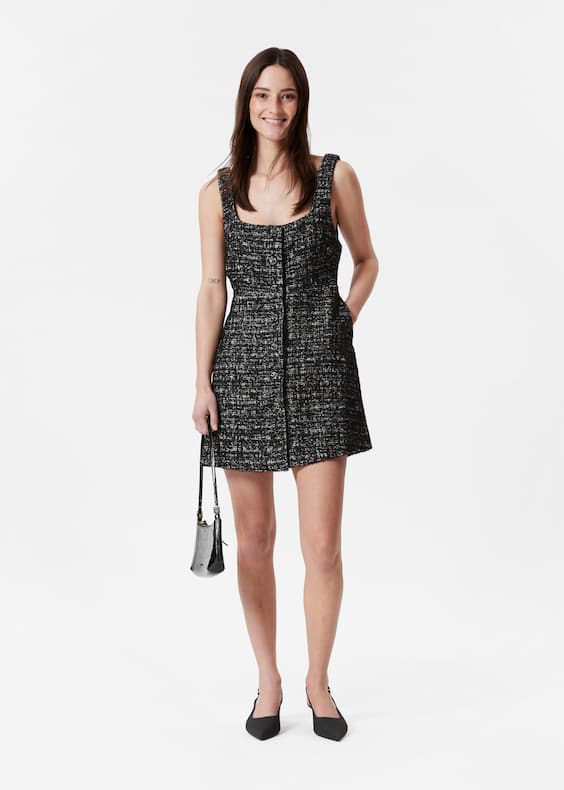 Sleeveless Tweed Mini Dress