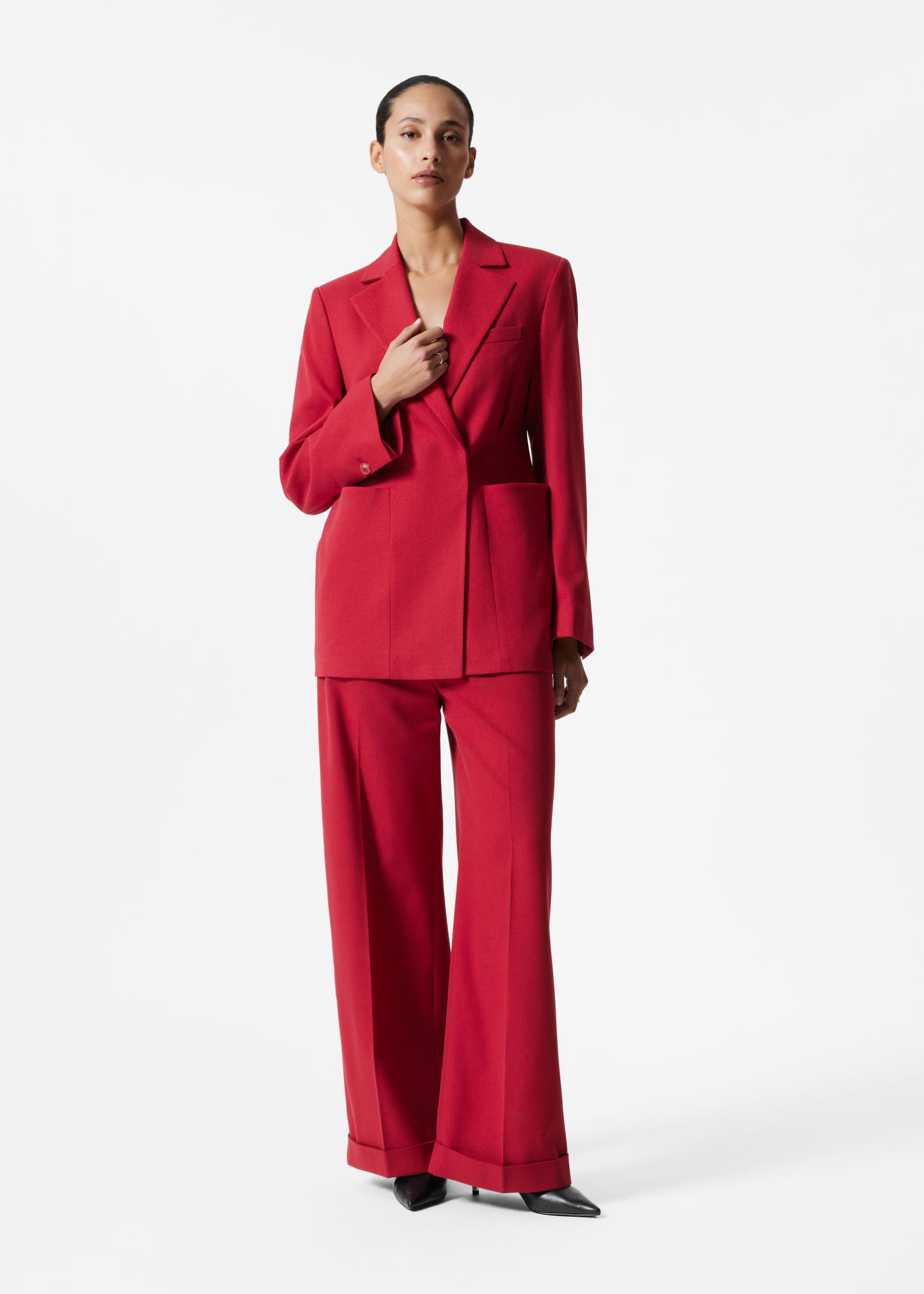 Image of High-Waisted Tailored Trousers