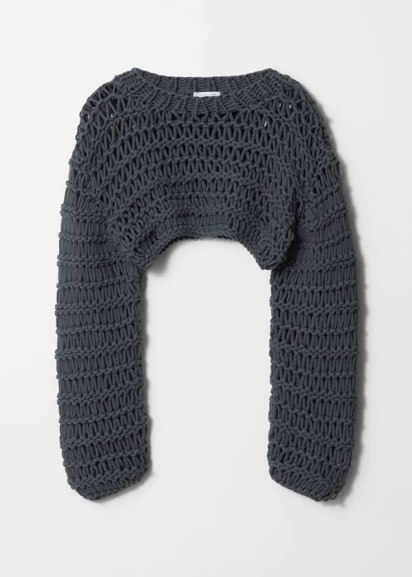 Cropped Open-Stitch Jumper