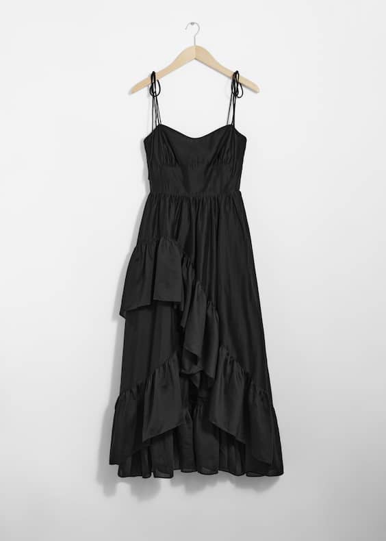 Strappy Ruffled Midi Dress