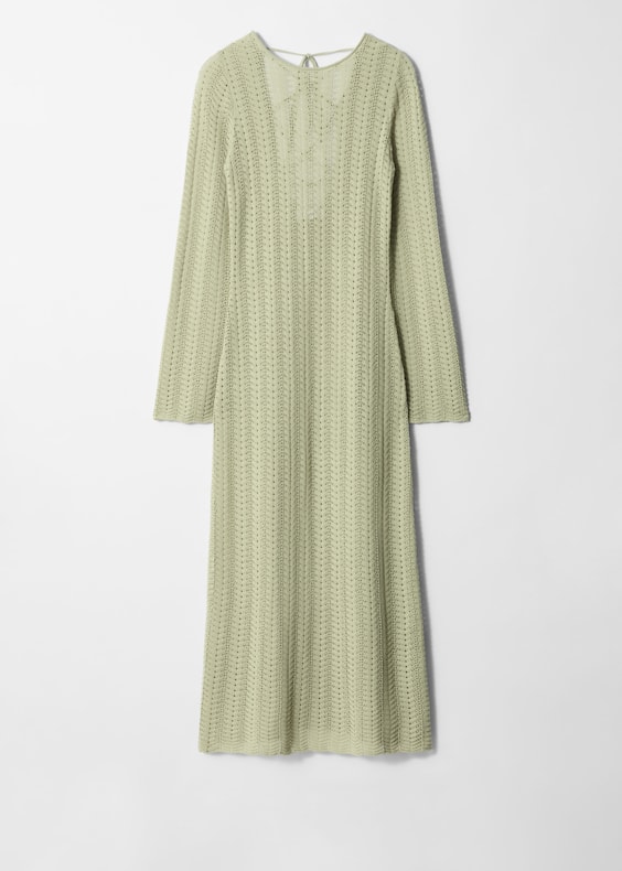 Pointelle-Knit Midi Dress