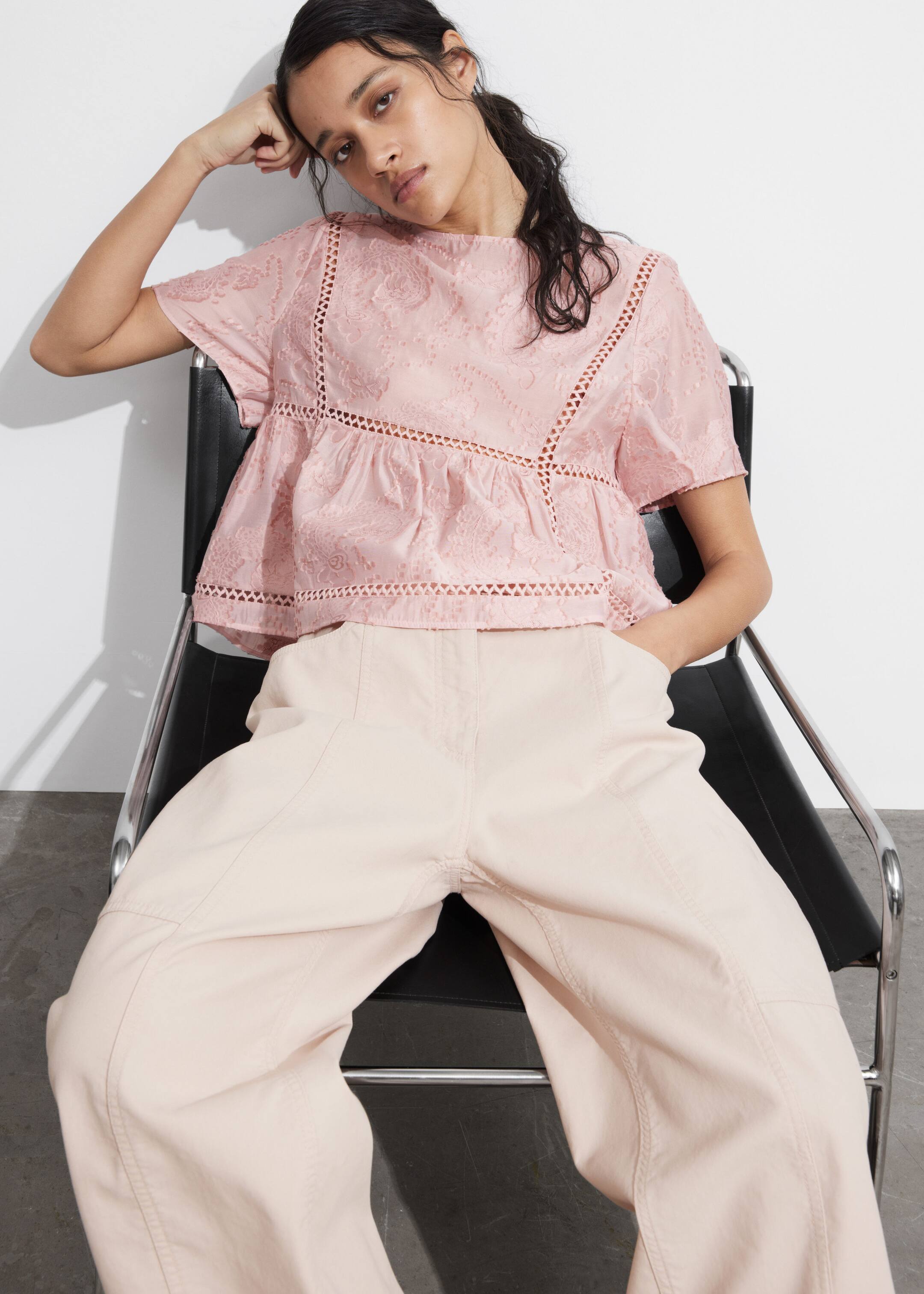 Textured Top - Old Pink - Lookbook