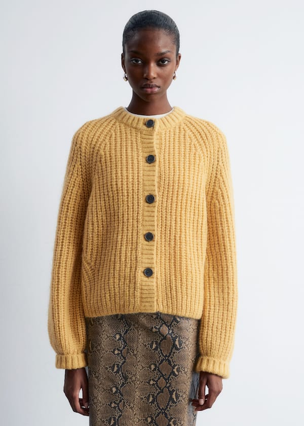 Balloon-Sleeve Cardigan