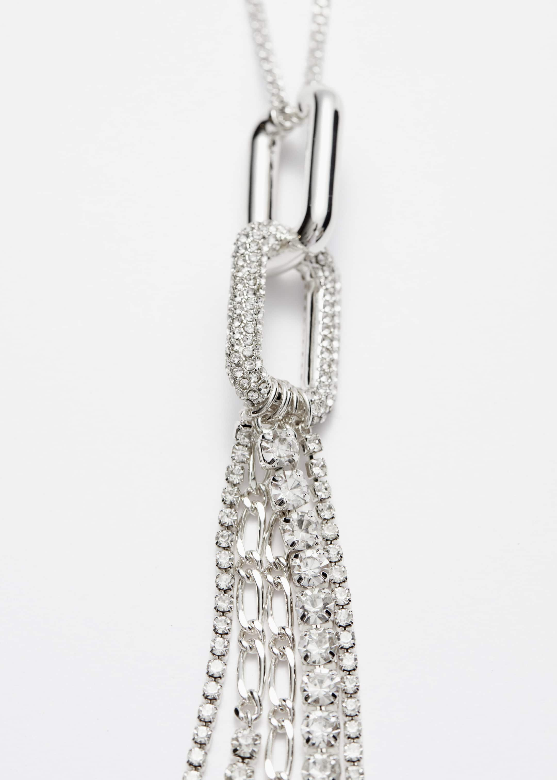 Long collier en chaîne en strass - {{variantName}} - Descriptive Detail