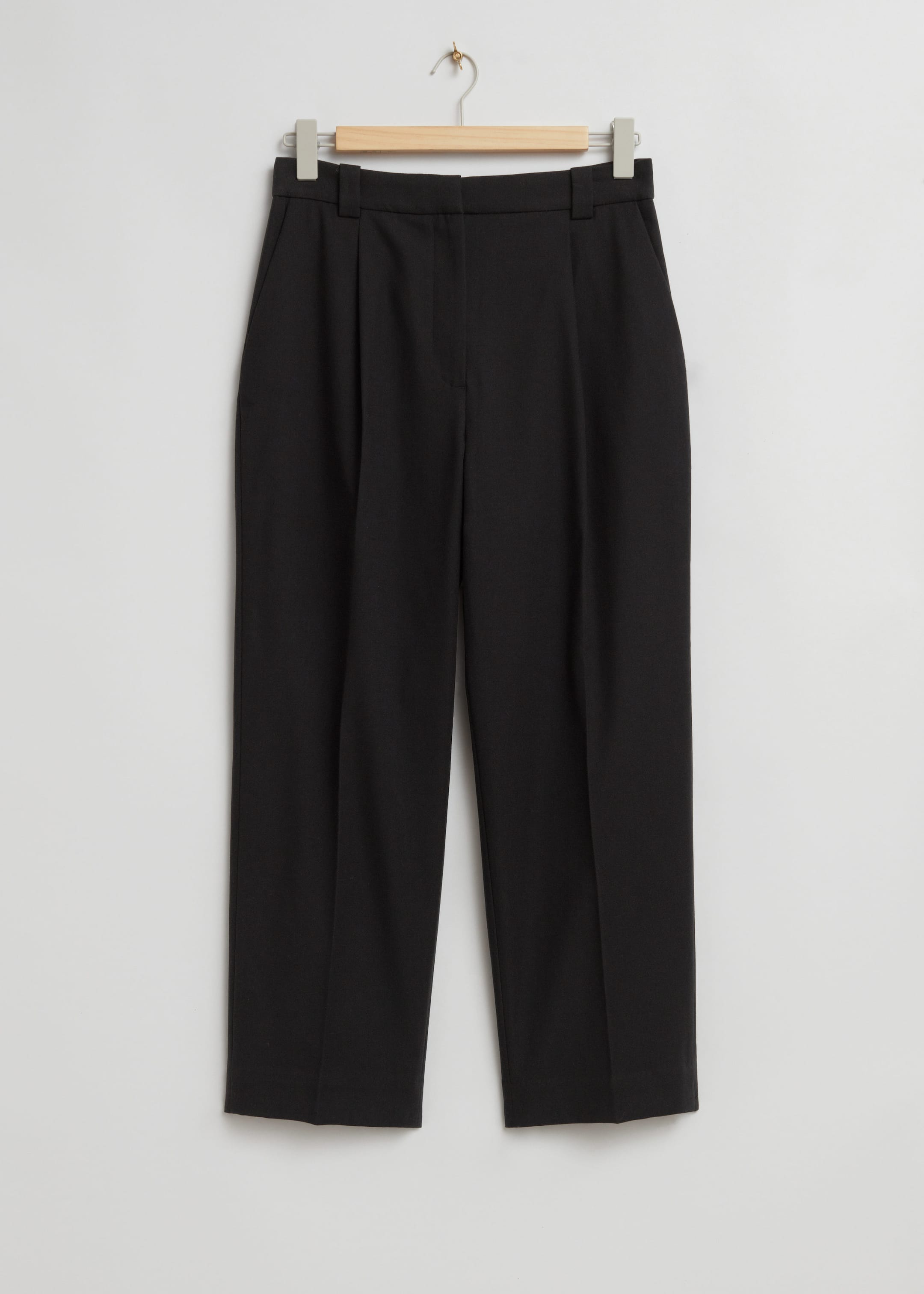 Pleated Straight Leg Trousers