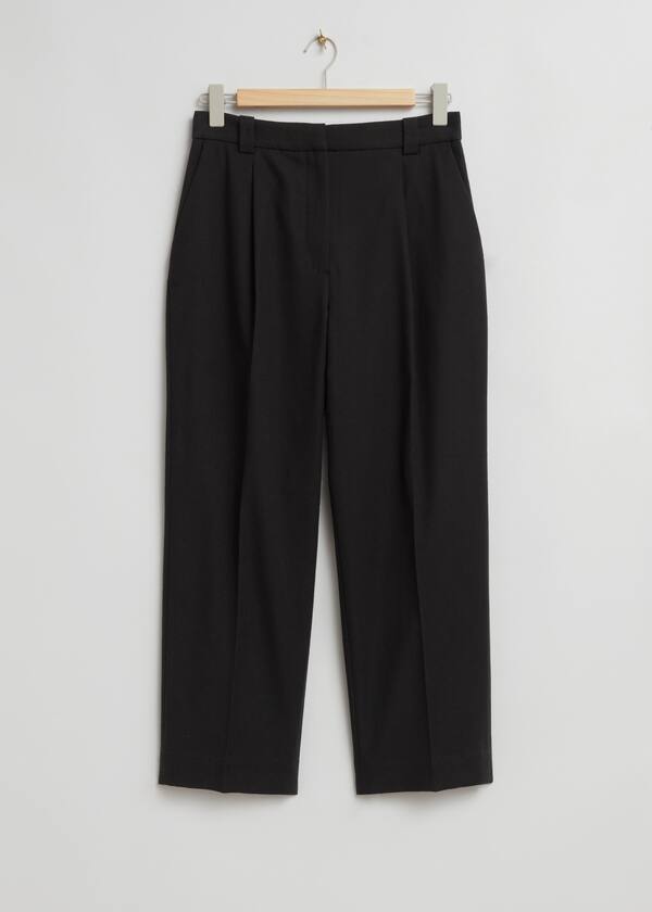 Pleated Straight Leg Trousers