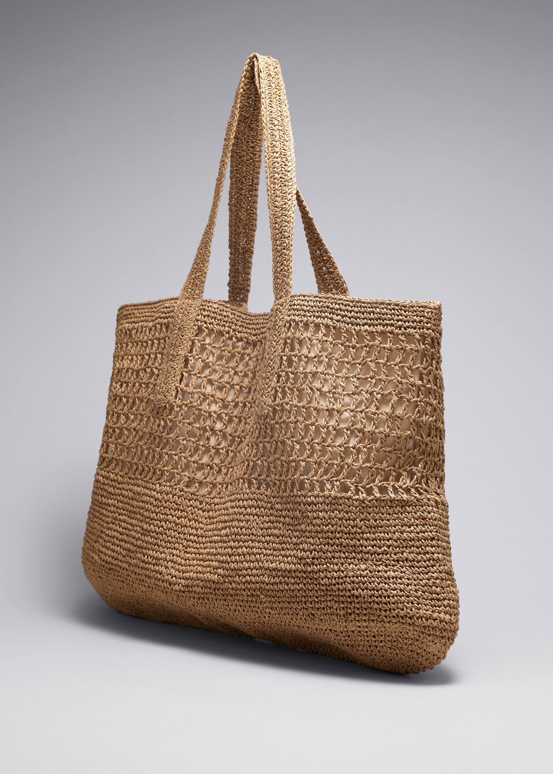 Large Crochet-Straw Tote - Straw - Still Life