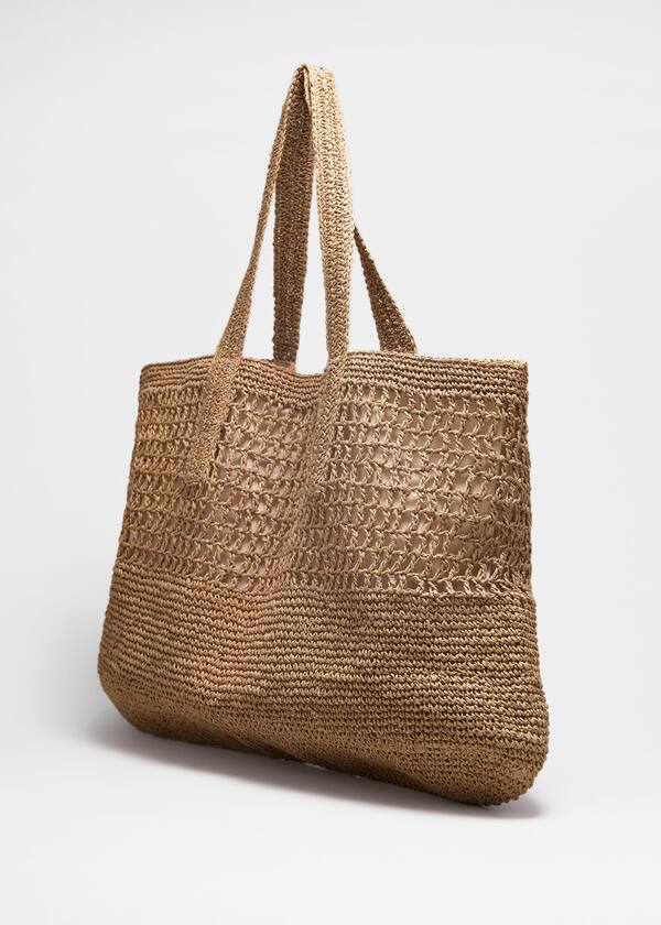Large Crochet-Straw Tote