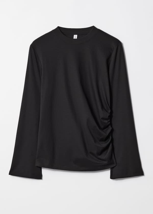 Ruched Long-Sleeve Top