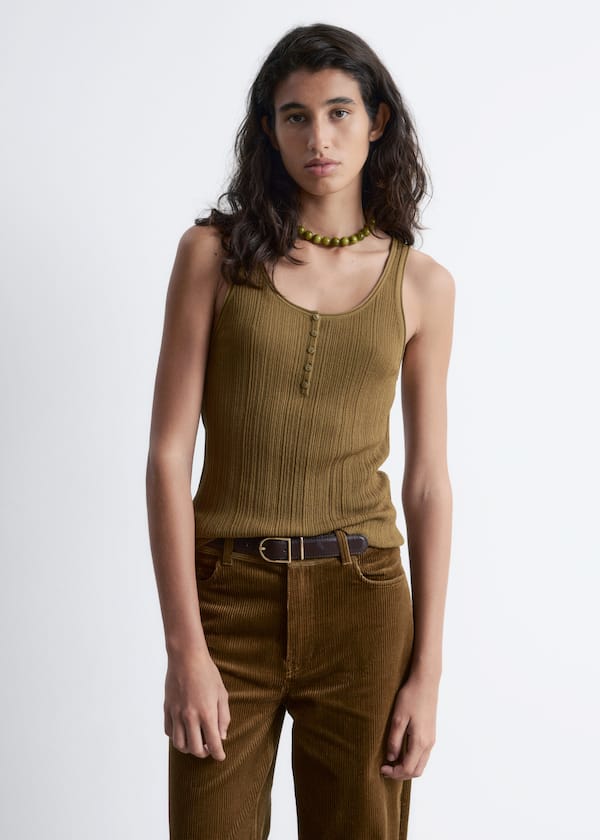 Scoop-Neck Rib-Knit Tank Top