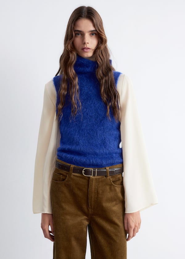 Brushed Mohair-Blend Tank Top