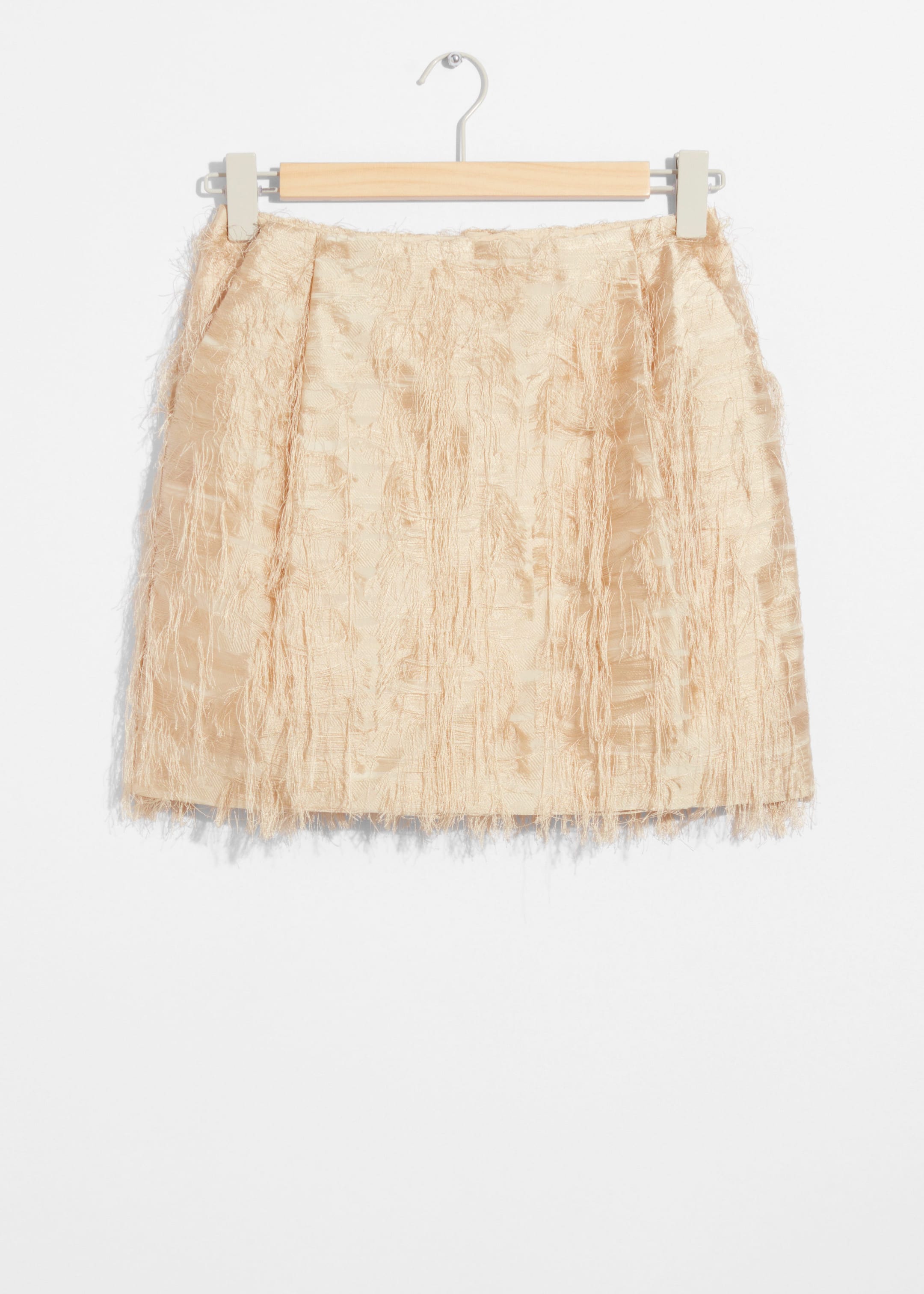 Frayed Mini Skirt - Beige - Still Life