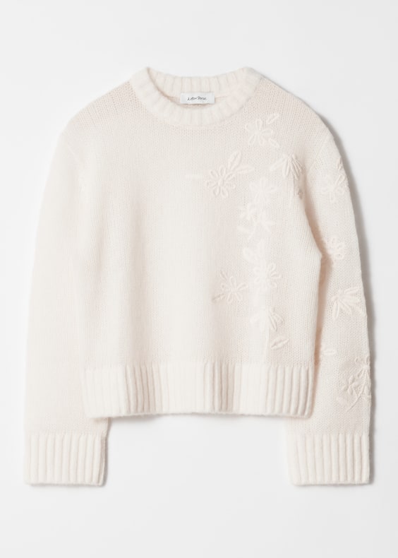 Embroidered Mohair-Blend Sweater