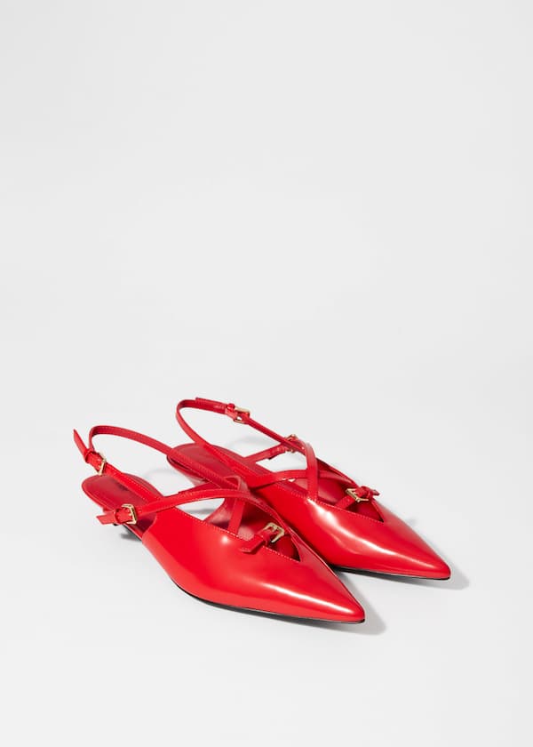 Buckled Strappy Slingback Ballerinas