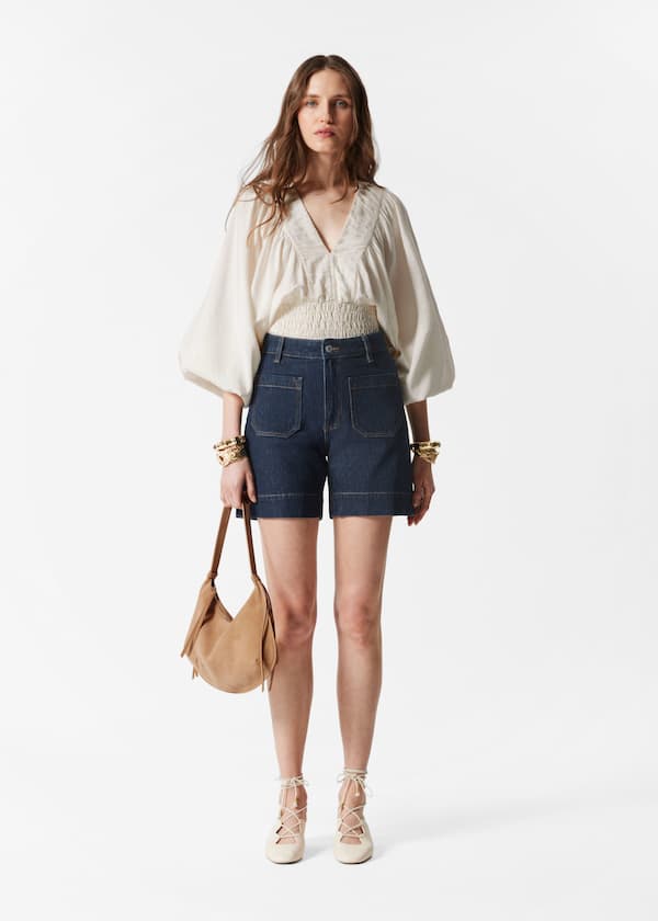 High-Waist Denim Shorts