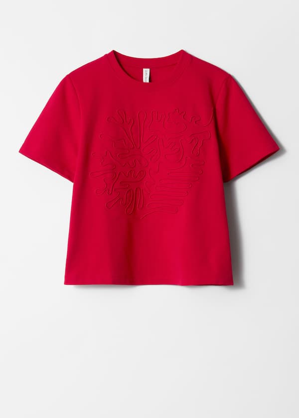 Floral-Appliqué T-Shirt