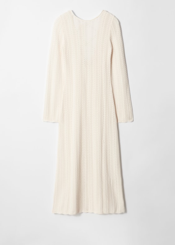 Pointelle-Knit Midi Dress