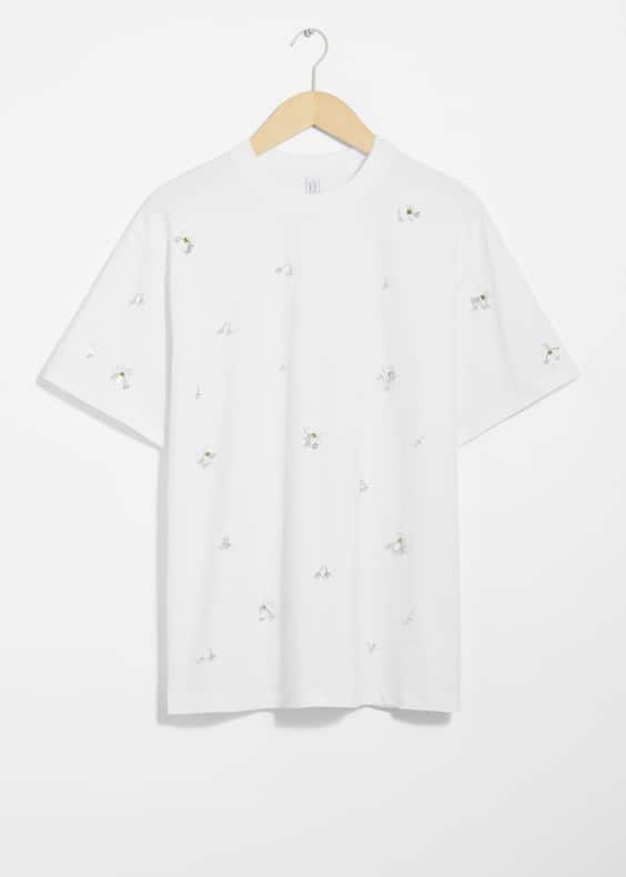 Floral-Appliqué T-Shirt
