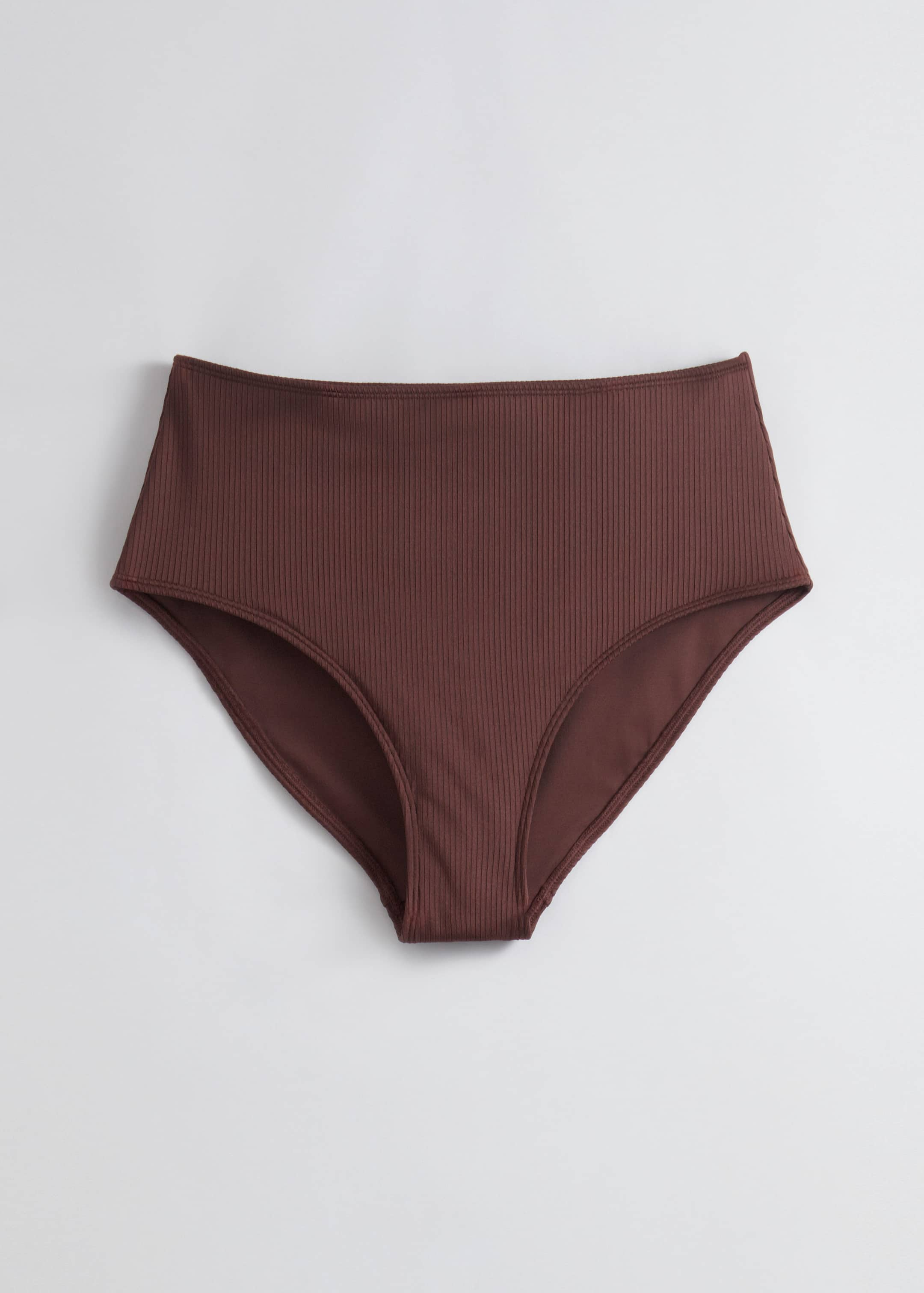 Image of Ribbed High-Waist Bikini Bottoms