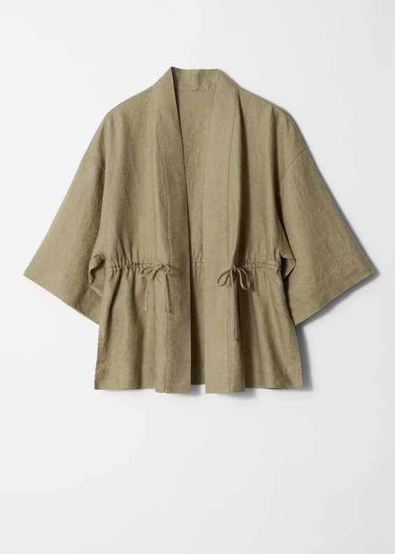 Drawstring Linen Blazer