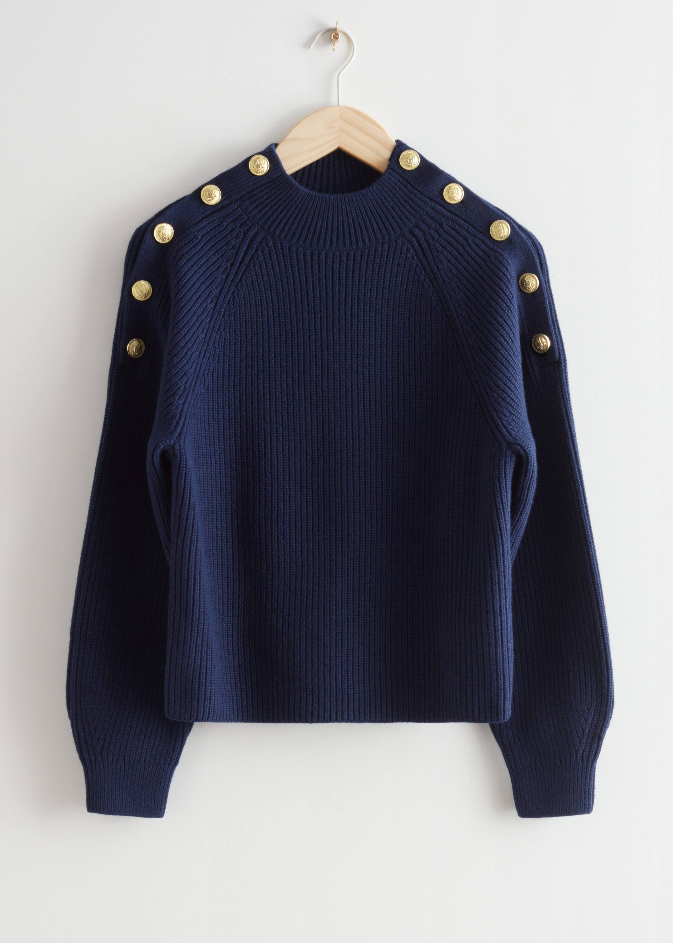 Gold button sweater hotsell