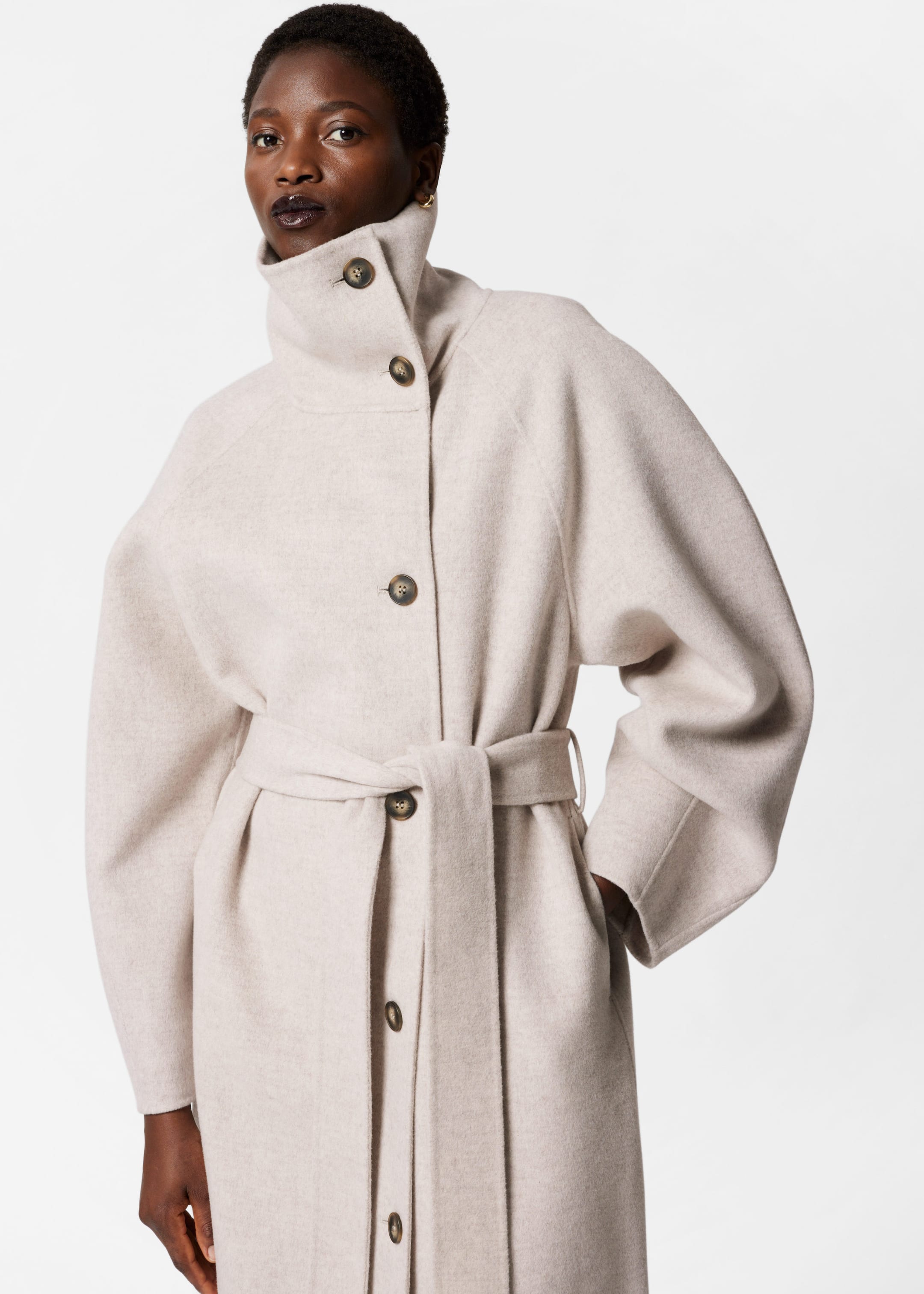 Funnel wool coat hotsell