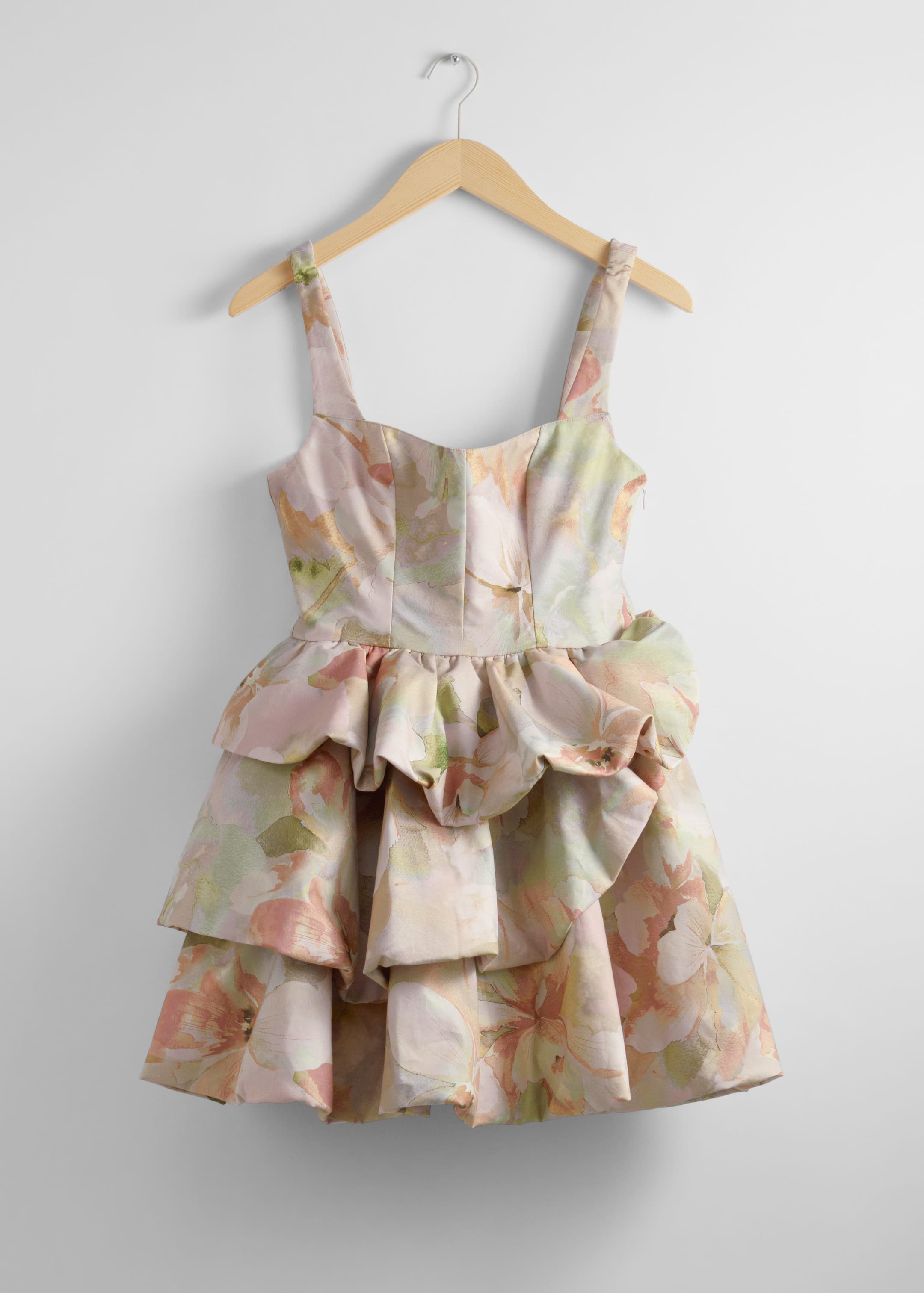 Tiered Bubble Mini Dress - Pink Florals - Still Life