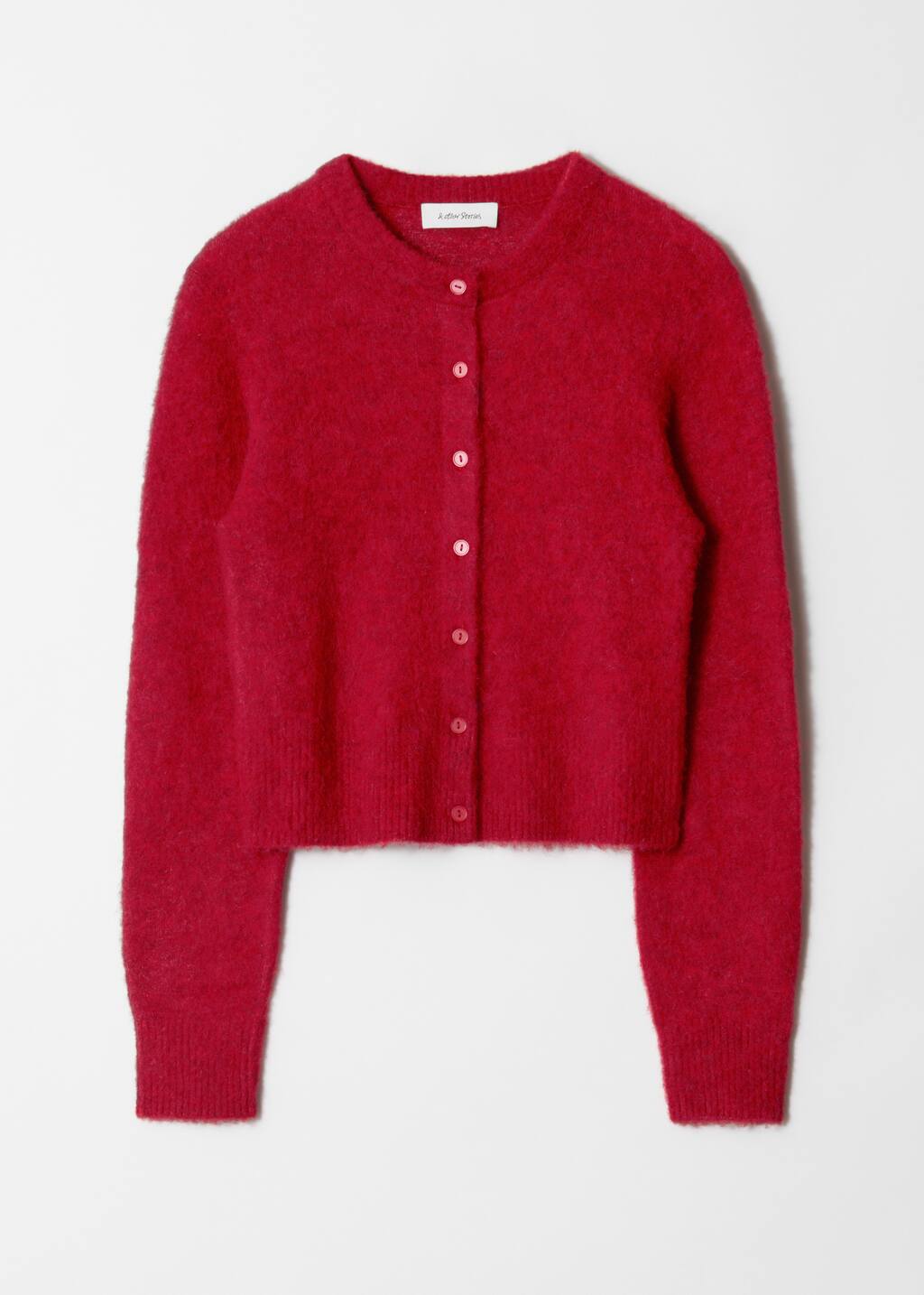 & Other Stories Women's Red Alpaca-Blend Knit Cardigan