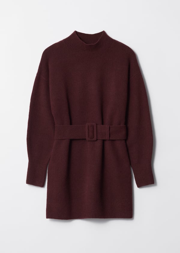 Belted Mini Knit Dress
