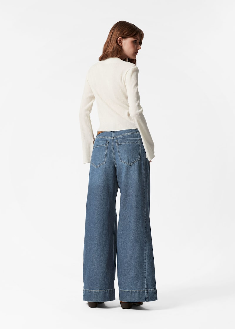 Boat-Neck Flared-Sleeve Top