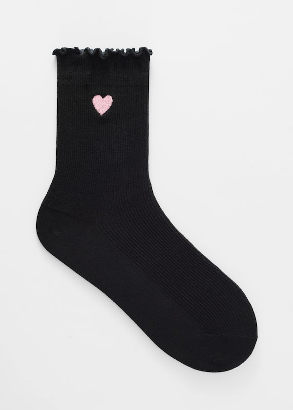 Embroidered Frill Socks