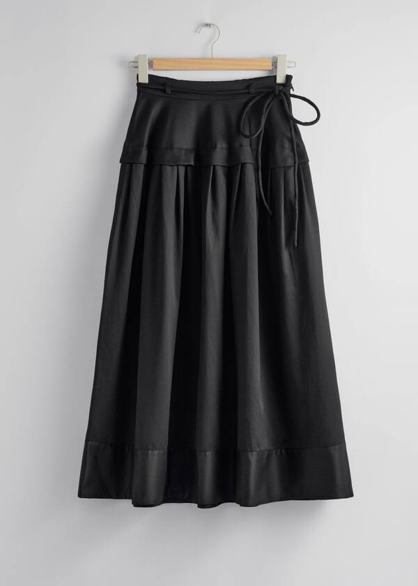 Tie-Waist Midi Skirt