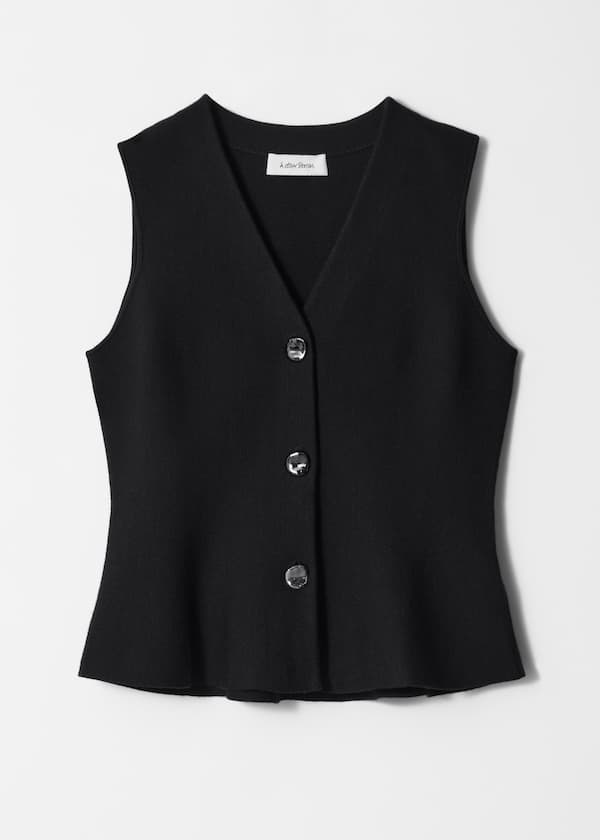 Knitted Peplum Waistcoat