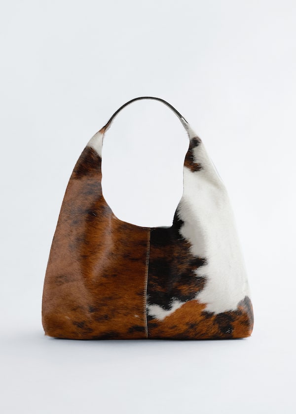 Animal-Print Leather Tote