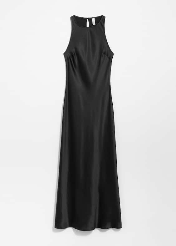 Sleeveless Satin Midi Dress