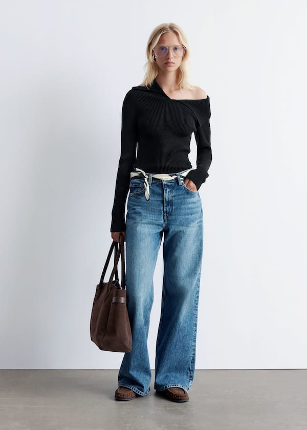 Rib-Knit Off-Shoulder Top