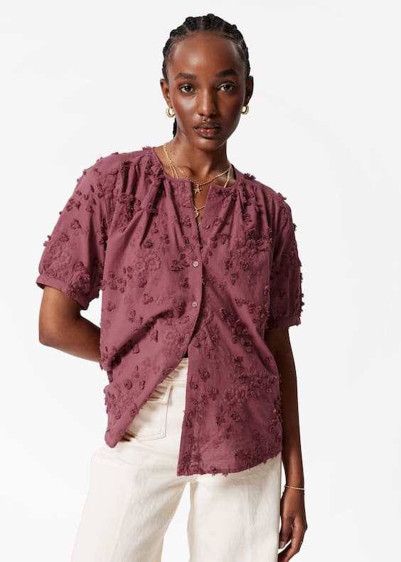Oversized Puff-Sleeve Blouse