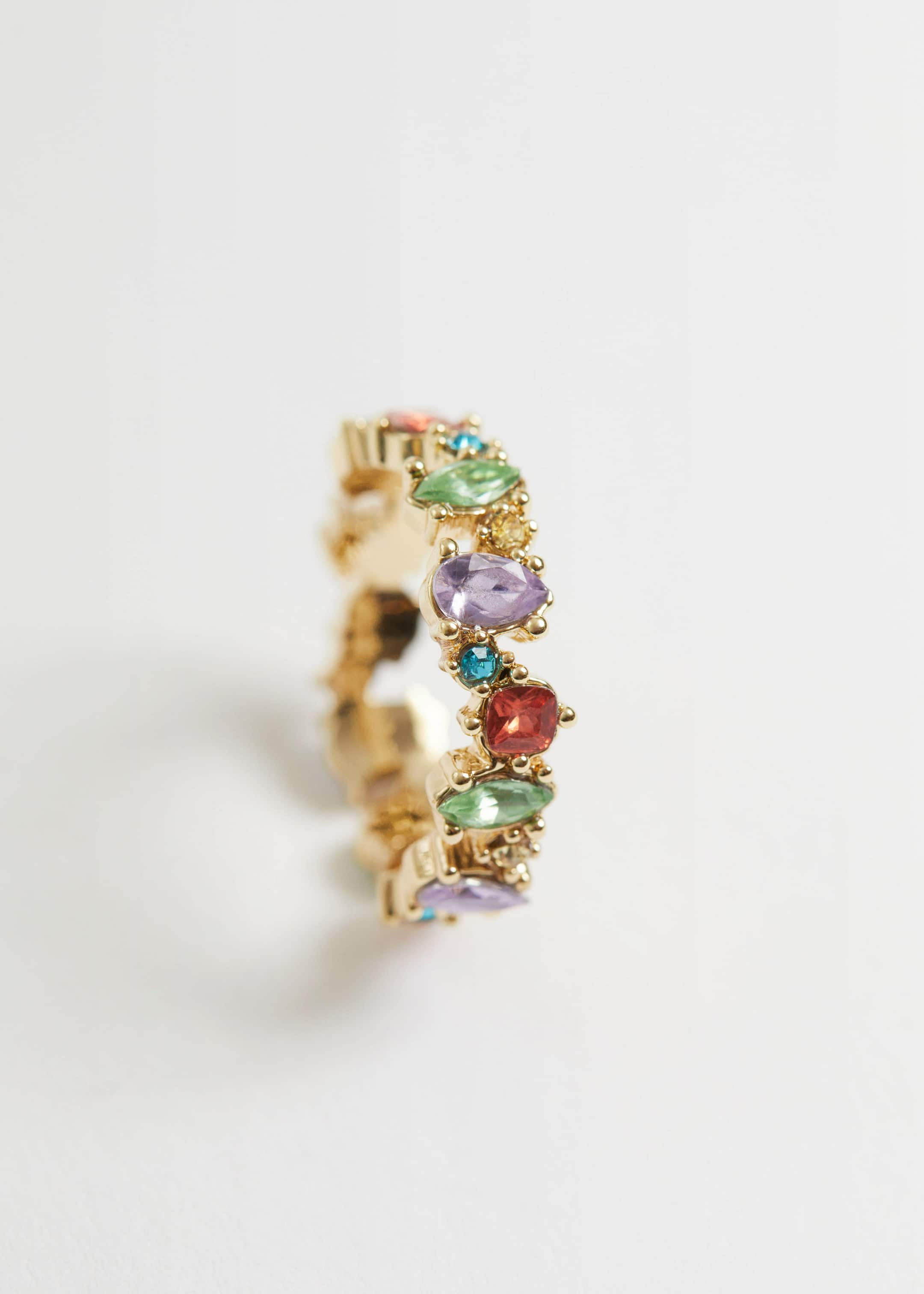 Delicate Multi-Coloured Gemstone Ring - {{variantName}} - Descriptive Detail