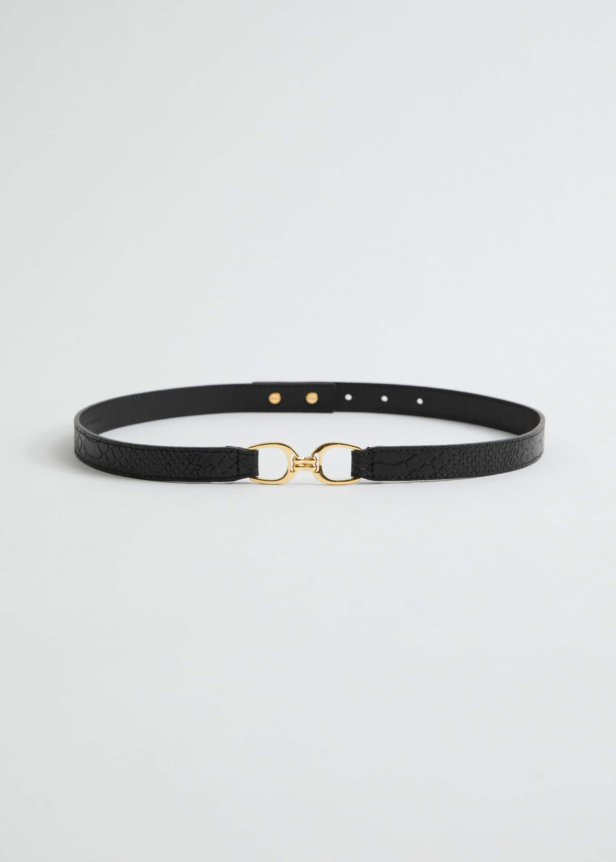 Image of Ceinture taille mi-haute en cuir