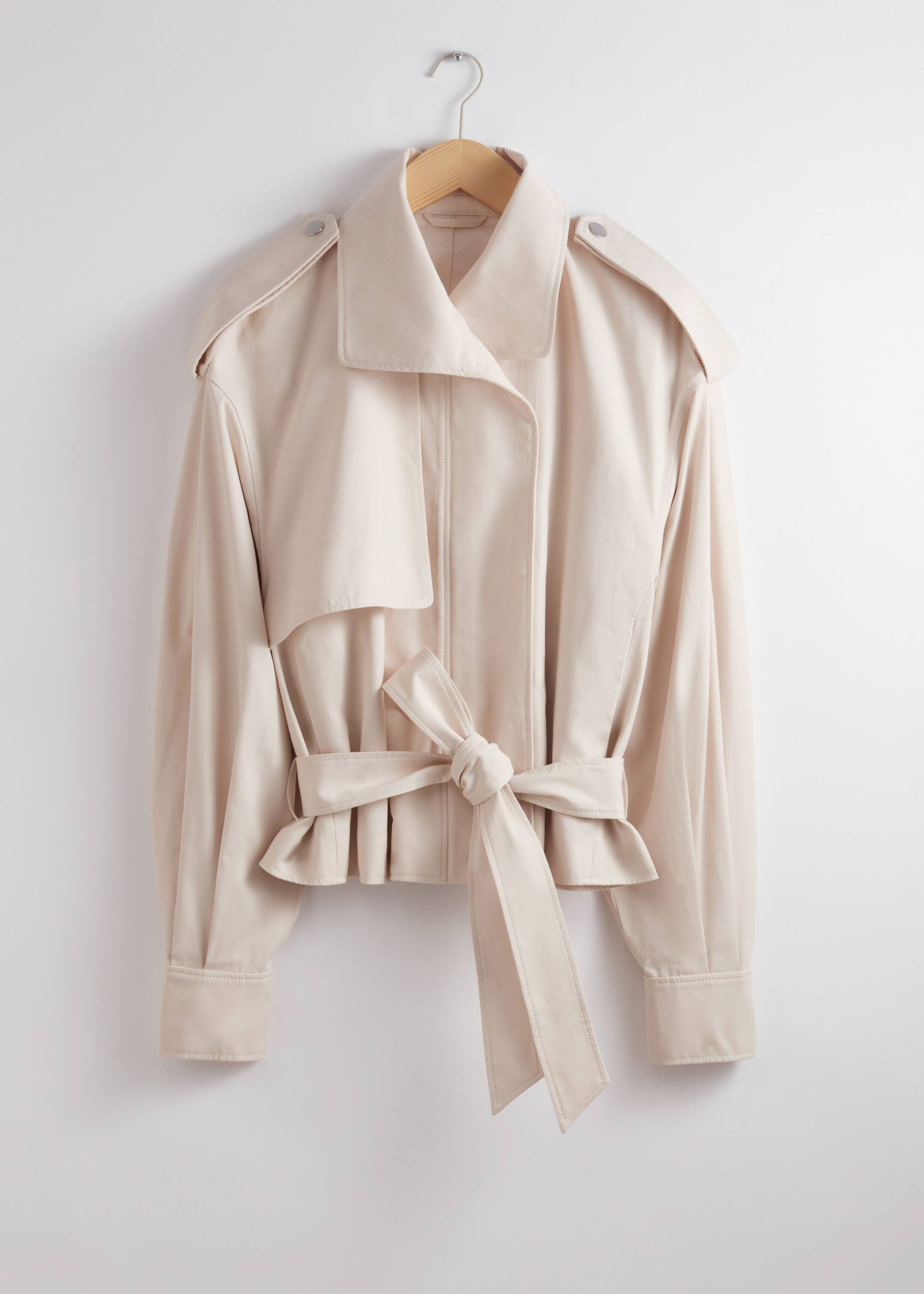 Oversized Belted Jacket - Beige - Still Life