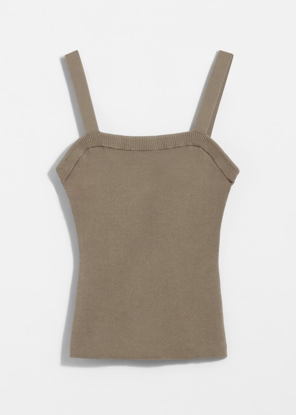 Square-Neck Knit Top