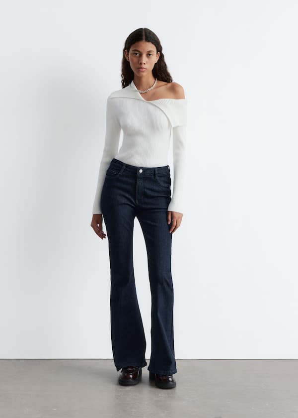 Rib-Knit Off-Shoulder Top