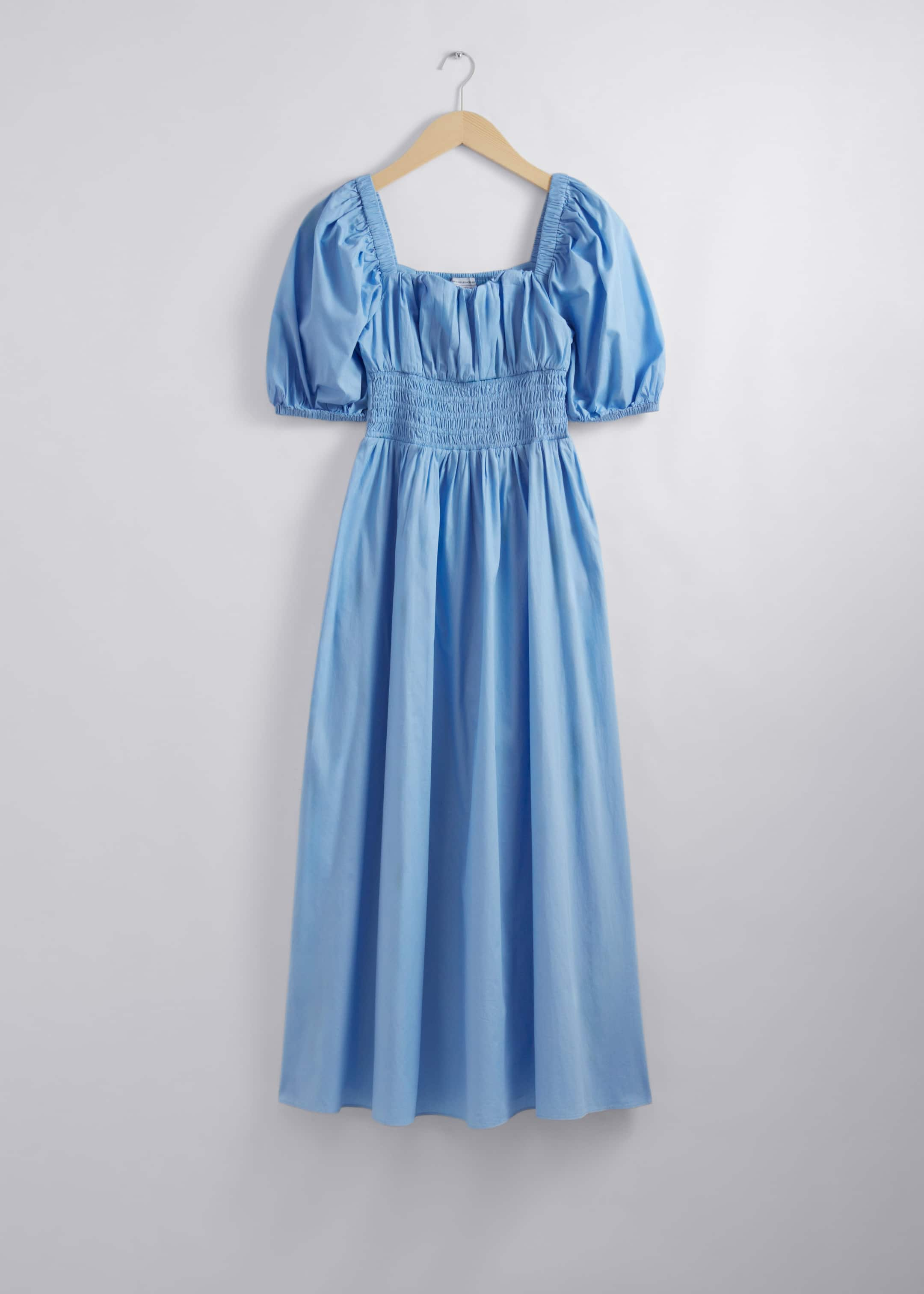 Puff-Sleeve Midi Dress - Light Blue - Still Life