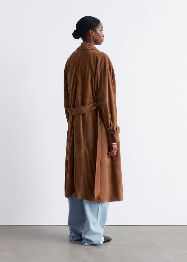 Maxi Suede Trench Coat