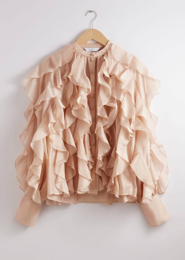 Cascading-Ruffle Blouse